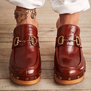 Jeffrey Campbell Farrah-Beffany Cognac Loafers - Size 11
